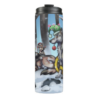 Holiday Wolves Thermal Tumbler