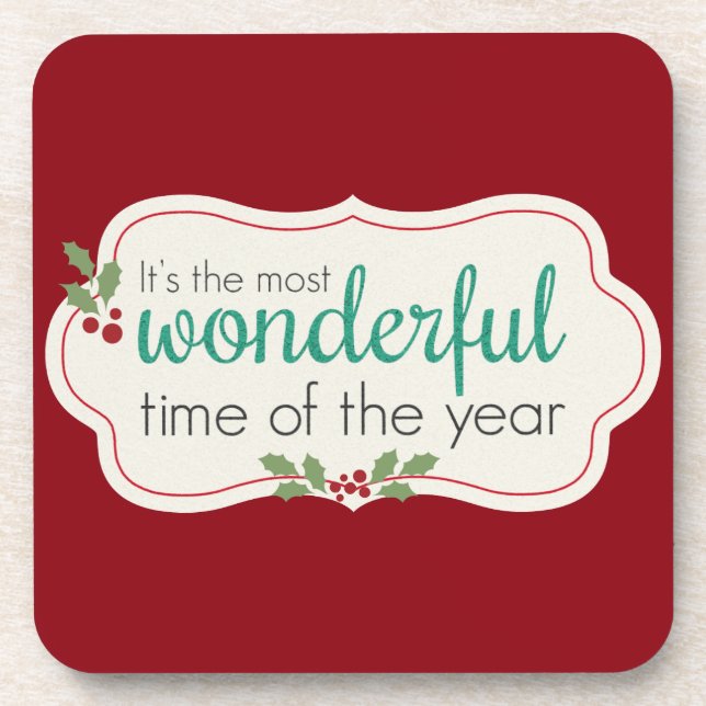 Holiday Wonderful Beverage Coaster (Front)