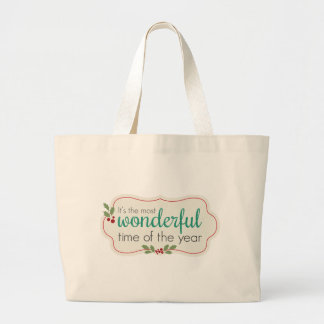 Holiday Wonderful Large Tote Bag