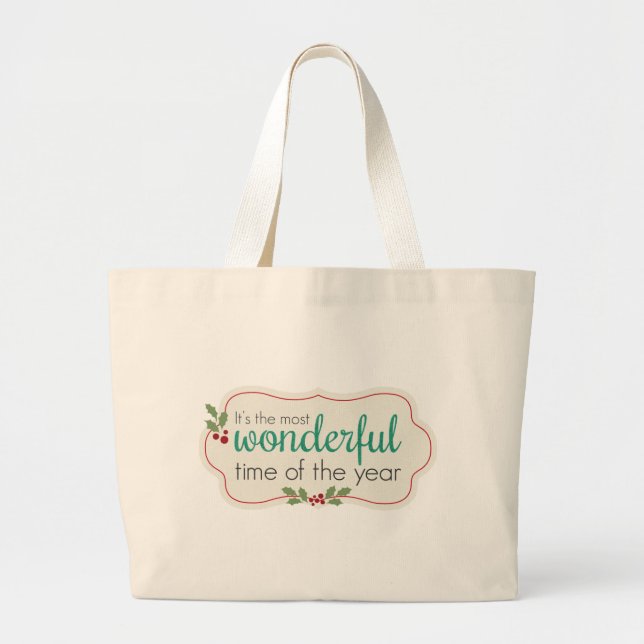 Holiday Wonderful Large Tote Bag (Front)