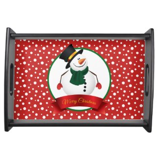 Holiday Wooden Serving Tray-Snowman Serving Tray