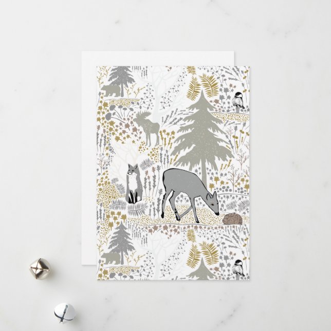 Holiday Woodland Forest Animals Card (Front/Back In Situ)