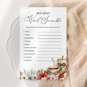 Holiday Word Scramble Christmas Tea Party Game