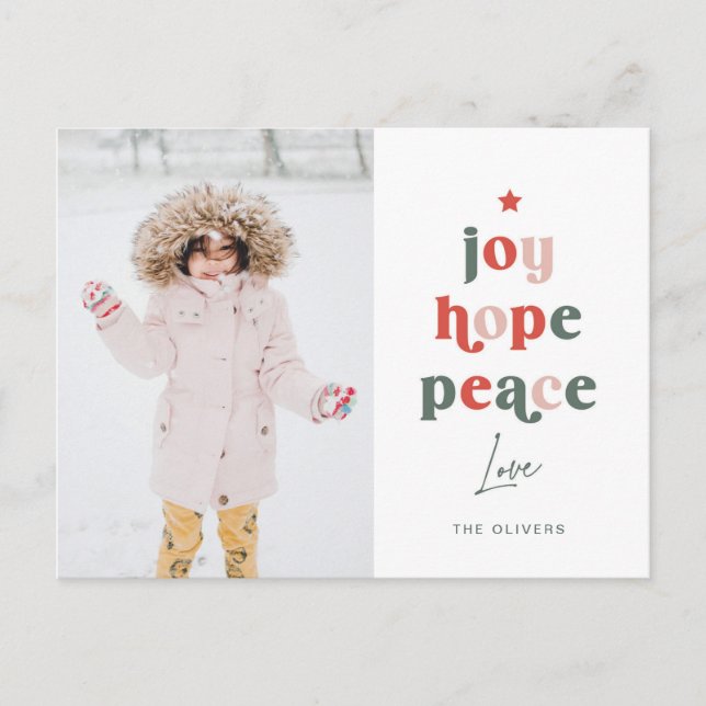 Holiday Word Tree Postcard (Front)