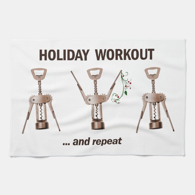 Holiday Workout Kitchen Towel (Horizontal)