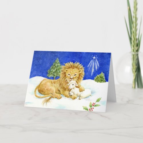 Holiday World Peace Card Lion and Lamb Card