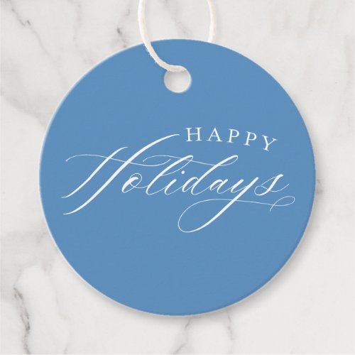 HOLIDAY WRAPPING Happy Holidays cute elegant blue Favor Tags