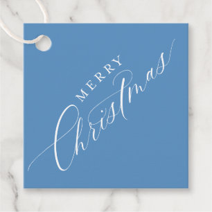 HOLIDAY WRAPPING Merry Christmas elegant blue Favor Tags