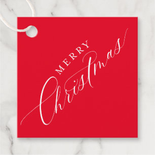 HOLIDAY WRAPPING Merry Christmas elegant red Favor Tags