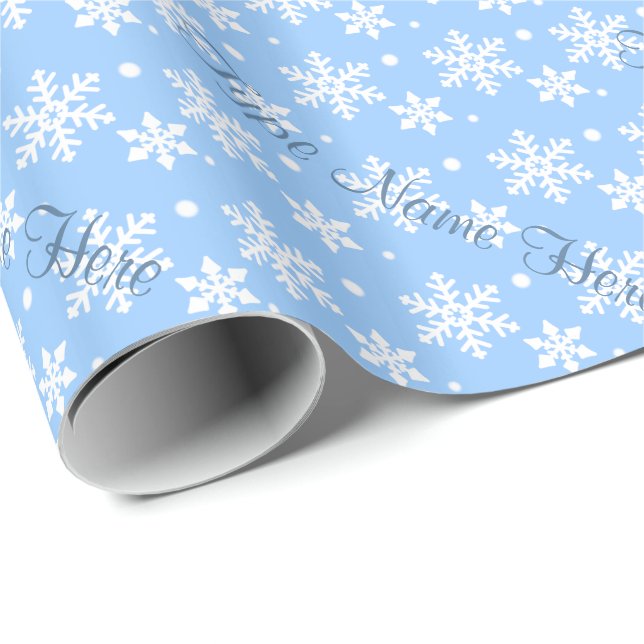 Holiday Wrapping Paper Blue Snowflake Gift Paper (Roll Corner)