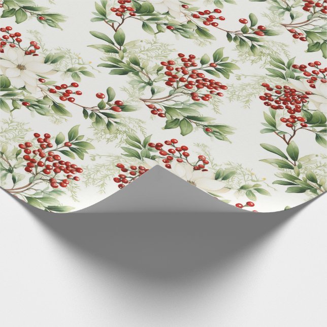 Holiday Wrapping Paper Holly (Corner)