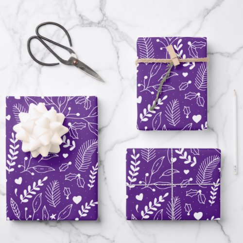 Holiday Wrapping Paper Set of 3 Sheets