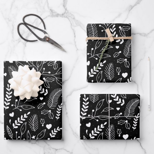 Holiday Wrapping Paper Set of 3 Sheets (Front)