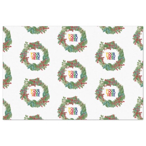 Holiday Wreath Business Logo Christmas  Tissue Paper