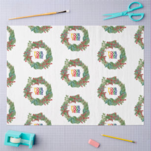 Holiday Wreath Business Logo Christmas  Tissue Paper