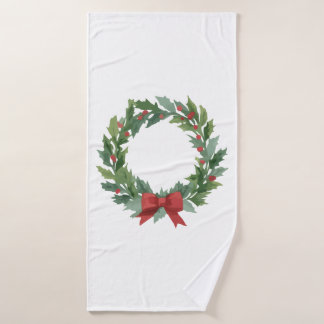 Holiday Wreath by Author Sommer Hamilton  Bath Towel
