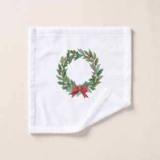 Holiday Wreath by Author Sommer Hamilton  Wash Cloth