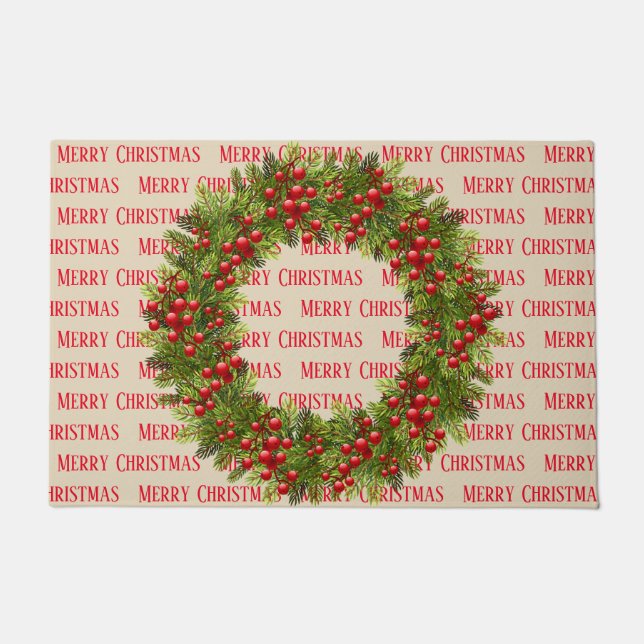 Holiday Wreath Doormat (Front)