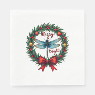 Holiday Wreath Dragonfly Napkins