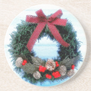Holiday Wreath Drink Coaster