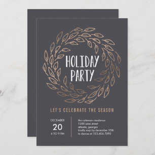 Holiday Wreath EDITABLE COLOR Party Invitation