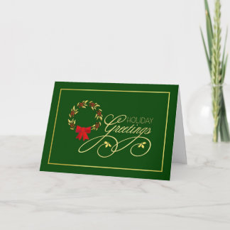 Holiday Wreath - Elegant Christmas Greeting Cards