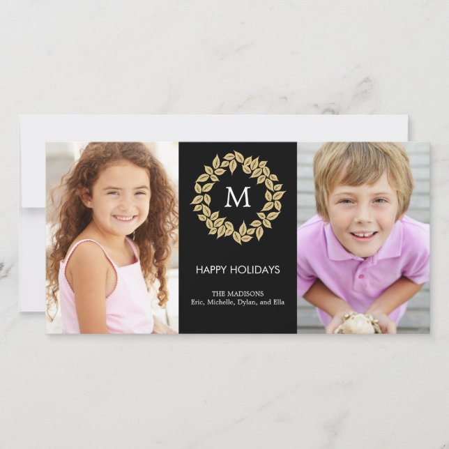 Holiday Wreath Holiday Photo Card (Front)
