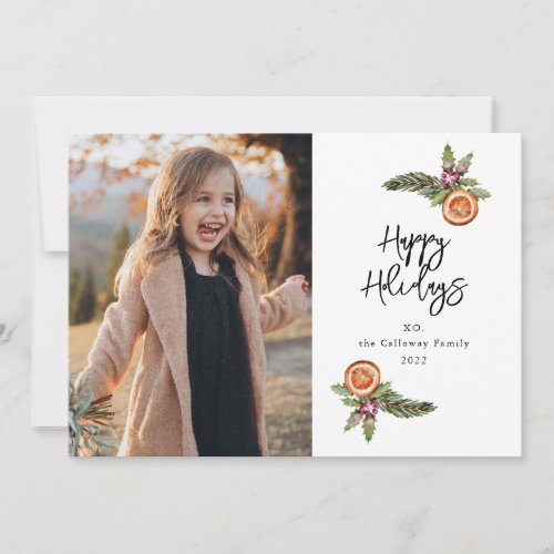 Holiday Wreath Photo Holiday Card