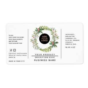 Holiday wreath simple logo product label