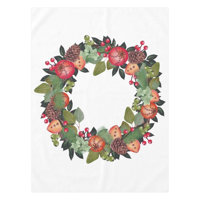 Holiday Wreath Table Cloth (Front)