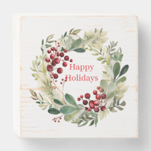 Holiday Wreath Wooden Box Art