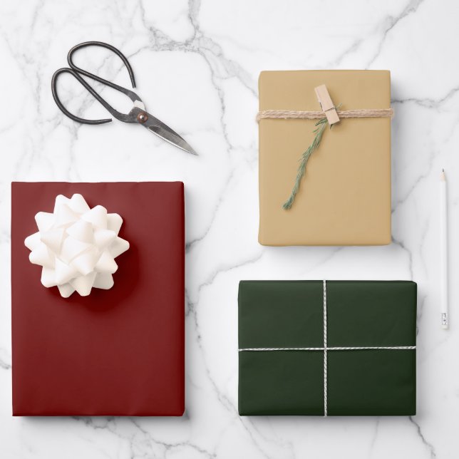 Holiday Xmas Gifts Simple Chic Elegant Modern Wrapping Paper Sheets (Front)