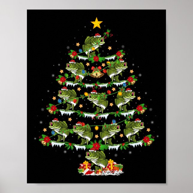 Holiday Xmas Lighting Santa Byss Fish Christmas Tr Poster (Front)