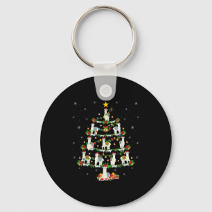 Holiday Xmas Lighting Santa Llama Christmas Tree Keychain