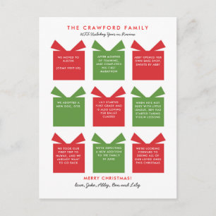 Holiday Year in Review Christmas Postcard