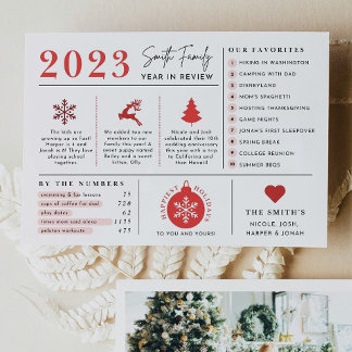 Holiday Year In Review Infographic Christmas Card