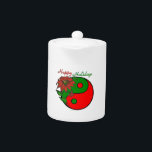Holiday Yin Yang Poinsettia Green Red Teapot<br><div class="desc">Thank You for visiting The Holiday Christmas Shop! You are viewing The Lee Hiller Designs Holiday Collection of Home and Office Decor,  Apparel,  Gifts,  Collectibles and more. The Designs include Lee Hiller Photography in Hand Drawn Mixed Media and  Digital Art Collection.</div>