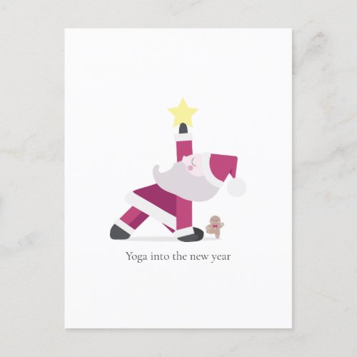 Holiday Yogi Santa Christmas Postcard