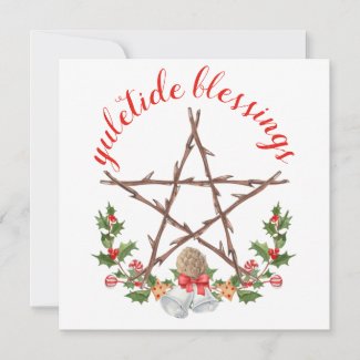Holiday Yuletide Twig Pentacle Wicca Greeting