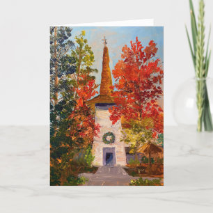 Holidays at Woodside Village Church Letterpress Thank You Card