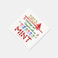 12 Days Of Christmas Quilt Print Paper Napkins