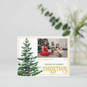 Holidays Christmas Tree Family Photo Postcard
