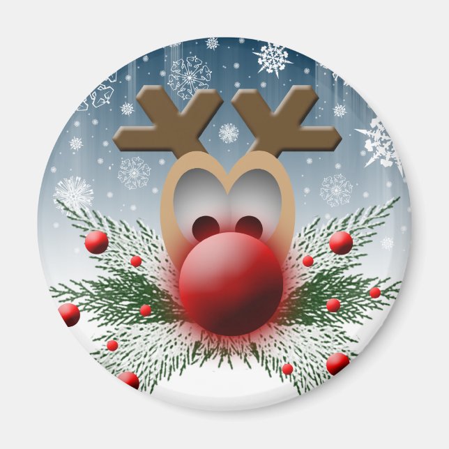 Holidays Christmas Winter Reindeer Magnet (Front)