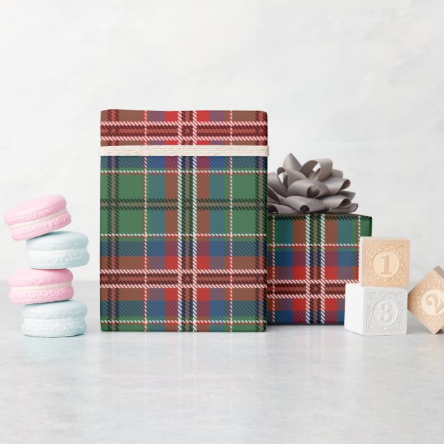 Holidays Clan MacCulloch Tartan Plaid Rustic Wrapping Paper (Baby Shower)