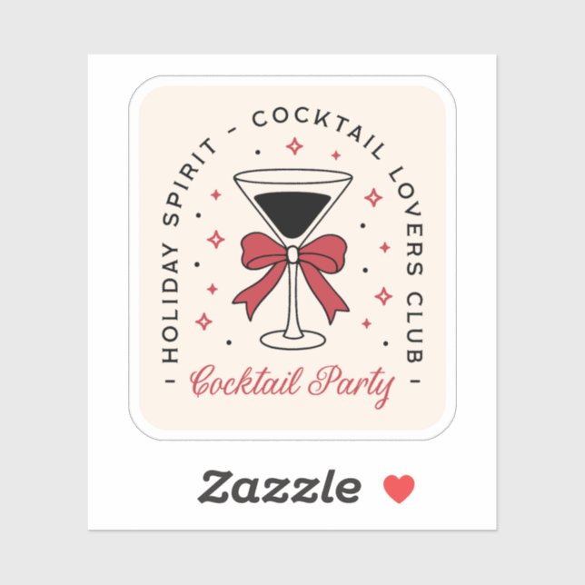 Holidays Cocktail party coquette bow aesthetic Sticker (Sheet)