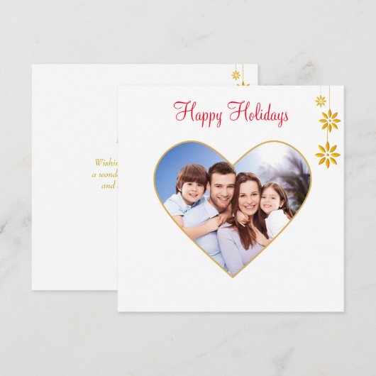 Holidays Custom Family Heart & Golden Flowers (Front/Back)