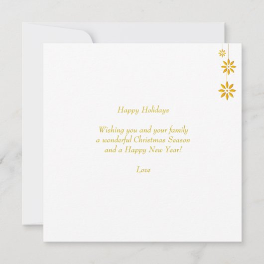 Holidays Custom Family Heart & Golden Flowers (Back)