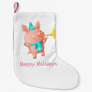 Holidays Cute Pig Small Christmas Stocking