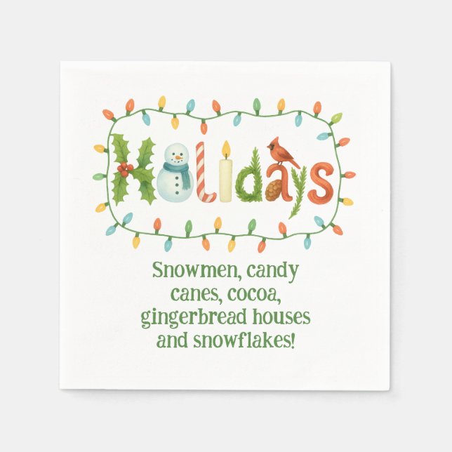 Holidays designed Christmas Napkins (Front)