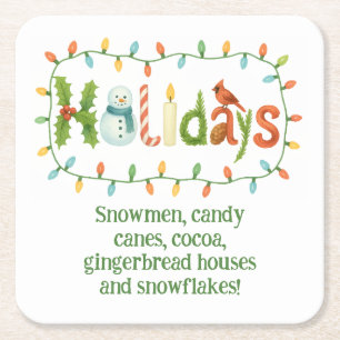 Holidays designed Christmas Square Paper Coaster